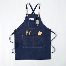 배럴즈 캔버스 데님 바리스타 앞치마, 네이비, 1개
