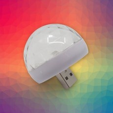 W3CD2C6L RGB USB전원 차량led 미러볼 휴대용 조명 차량 소리반응 led 변환 자동색상 5V 실내led