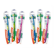 엘멕스 칠드런 칫솔 6팩 소프트 6-12세 Toothbrush children junior soft 6 to 12 years 1 pc, 6개