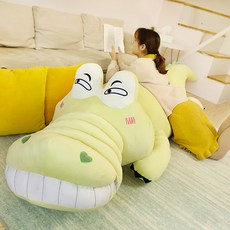 대형 악어 인형 쿠션 바디필로우 베개 선물, 라이트그린B