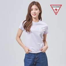 [게스] 여성 게스 PVC 로고 반팔티 OM2K0552