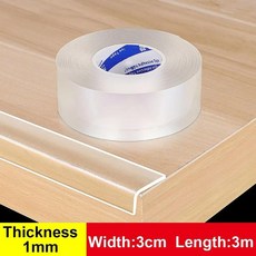 테이블 모서리 보호대 에지 가드 테이프 가구 코너 범퍼 자체 접착 충돌 방지 보호 스트립 두꺼운 투명 소프트, [06] 1mm x 3cm x 5m, 06 1mm x 3cm x 5m, 1개