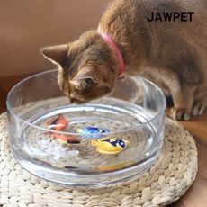 죠스펫 고양이물그릇 투명 대형 유리수반 엎을수없는 대형유리그릇 외 고양이용품 장난감, 죠스펫 투명유리수반 [ 대형 ], 1개