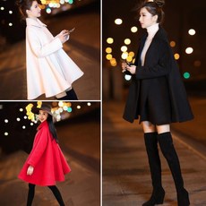 725번 모직코트 가을겨울코트 여자 루즈핏 A라인치마 망토 용봉모 코트Z