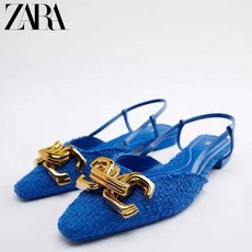 ZARA 자라 데코 패브릭 슬링백 샌들