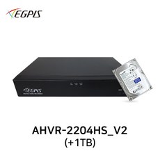 이지피스 AHVR-2204HS_V2(1TB) 200만화소 AHD 4채널 CCTV DVR 녹화기 TVI/CVI/52만화소 겸용, 하드디스크 기본 1TB 장착, 1개 - 16chdvr