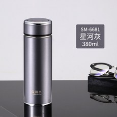 스텐컵 깨끗한물 보온컵 304스테인레스 진공 컵 남여공용, T05-380ml은하수 그레이