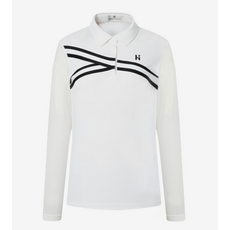 HAZZYS 헤지스 골프 다이나믹 냉감 여성 긴팔 카라 티셔츠 화이트