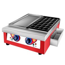 타코야끼 전기팬 야시장 노점상 후라이팬 그릴 철판, 블랙 1구, 1개