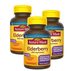 네이처 메이드 블랙 엘더베리 Nature made Black Elderberry, 3개, 60정