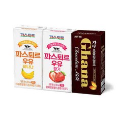 롯데 파스퇴르 우유 가나초콜릿 190mlx24입, 24입, 190ml