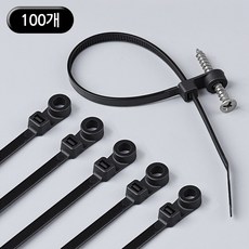 후후툴 벽 고정 선 정리 투인원 새들 케이블타이 200mm, 블랙, 1개 블랙, 1개