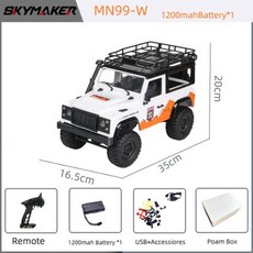 RC카 112 스케일 MN 모델 RTR 버전 WPL RC 자동차 24G 4WD MN99S 락 크롤러 MN98 MN99 픽업 원격 제어 트럭 완구, 7) Mn99W1B1200