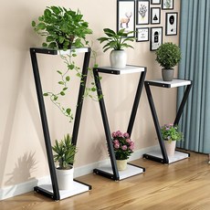 이레 화분 정리대 인테리어용품 ZK, 50CM블랙+원목