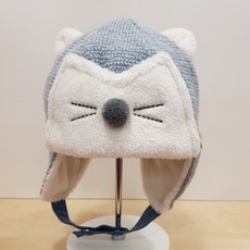 압소바 아기 모자 신생아 고양이 귀덮개 겨울 니트 따뜻 안감 기모 귀요미 멋쟁이