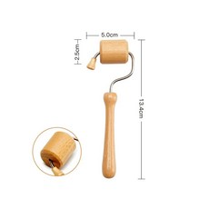 나무 테라피 바디 마사지 도구 발 얼굴 어깨 목 핸드 푸시 롤러 마사지기 진정, T10-10, 1개, 2.10