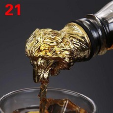 Jagermeister 액세서리 와인 푸어러 아연 합금 사자 황소 머리 입 와인 스토퍼 알코올 푸어러 깔때기 보, 05 21, 1개