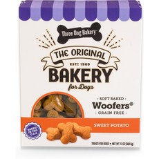 Three Dog Bakery Soft Baked Woofers Grain-Free Sweet Potato Flavor Dog Treats 13-oz box, 1개