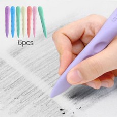 휴보그 펜슬형 TPR 고무 지우개, 6개, 파스텔색상