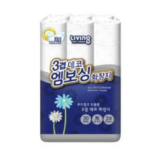 [삼정펄프] 리빙 3겹 데코엠보싱 3겹 30롤x2 화장지/무향/무잉크, 리빙 3겹 데코엠보싱 30롤x2, 상세설명 참조