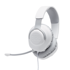 JBL Quantum 100 와이어드 오버-이어 게이밍 헤드셋 플립-업 Mic, 242406 White