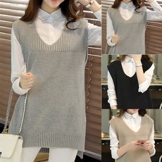 Joyce shop 오래달리기 니트조끼 V004 여성 여자 가을 겨울 간절기 니트 V넥 방한 레이어드 조끼 베스트