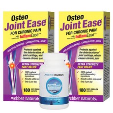 웨버네추럴스 오스테오 조인트이즈 Osteo Joint Ease 180정-2병(오메가3 60정 무료증정/캐나다 직배송!), 180정, 2개 - 주트립조인트