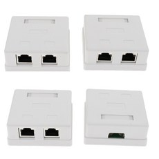STK4pc Cat5e 더블 포트 표면 실장 아울렛 박스 RJ45 페이스 플레이트 백 박스 콤보, 1개