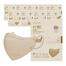 [굿매너] KF80 새부리형 컬러 마스크 중형 50매 여름용, 5개입, 10개, BEIGE