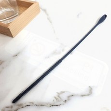 실리콘 빨대 세척솔 재사용 청소도구 그레이