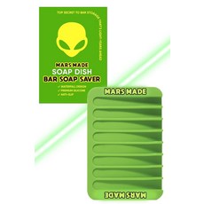 MARS MADE Mars Made 비누 수명 연장 실리콘 접시 | 샴푸 바 건조하게 유지 미끄럼방지 자체 배수 폭포 디자인 욕실/주방용 폐기물 제로 지구 친화적인 트레이 옐로우, 초록색, 1개
