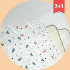 신생아 방수요 아기 방수패드 방수매트 특대형 무형광 밤부 오가닉, 핑크베어