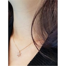 로제도르 골든듀AMC 14k 로즈골드 눈 결정 목걸이 FNTM B 0188
