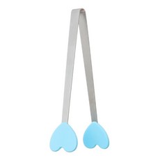 실리콘 스테인레스 스틸 미니 스낵 음식 집게 미끄럼 방지 핸들 바베큐 빵 스 큐브 클립 주방 액세서리, 8, 1개