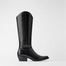 ZARA 롱부츠 뾰족한 빈티지블랙 웨스턴카우보이 나이트부츠