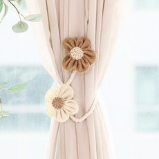 Harune 와이어 내츄럴 블룸 커튼 타이백 1P, 1개, 혼합색