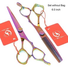6.0 "전문 애완 동물 미용 가위 세트 스트레이트 가위 일본 철강 고양이 개 절단 Groomer A0080A 용 Tesoura 희석, A0078A-02-60, 1개