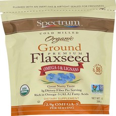 Spectrum Essentials Organic Ground Flaxseed 14 Ounce (Pack Spectrum Essentials 유기농 아마씨 가루 14온스(4팩, 4개