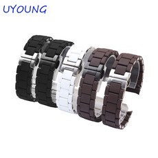 품질 실리콘 스테인레스 스틸 시계 밴드 20mm23mm 팔찌 로즈 골드 버클 ar5905 ar5906 ar5919 ar5920