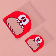 보니하우스 답례품 구디백 몬스터 OPP 포장 봉투 100매, 레드 10cm