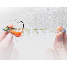 루어 형광 모조 새우 미끼 3p, 4in/9cm, 3개