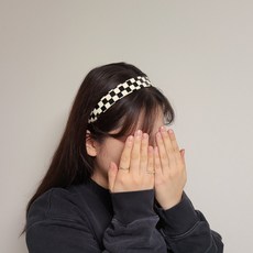 체커보드머리띠
