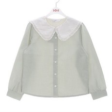 소이고방체크블라우스