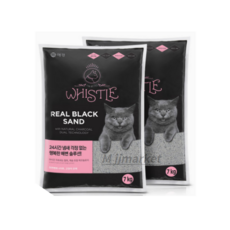  애경 휘슬 리얼블랙샌드 고양이모래 리필 무향, 1개, 14kg 