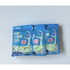더블 스켈링치실 두줄치실 100개입 y형 치간치실 이쑤시개 겸용 민트향 이중 3봉, 3개