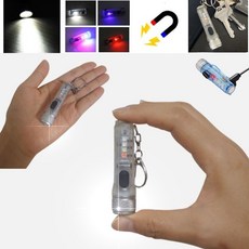 6cm UV 랜턴 인텔리 LED 미니 후레쉬 열쇠고리 손전등, 1개