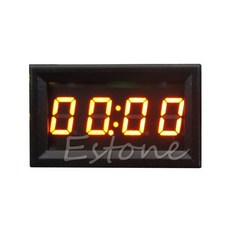 자동차 디지털 시계 12V/24V LED 시계 24 시간 자동차 시계 자동차 인테리어 장식, 주황색