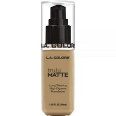 L.A. COLORS Truly Matte 파운데이션 웜 캐러멜 400ml 1.35액량 온스, 1.35 Fl Oz(1팩), Medium Beige