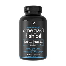 스포츠리서치 트리플 스트렝스 오메가-3 피쉬오일 1250mg 150 sg Sports Research Triple Strength Omega-3 Fish Oil 1250, 150정, 1개