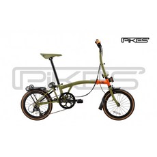 [사바코리아] 파이크 PIKES 외장 9단 M type 16인치 접이식 자전거 2022, Orange/Green